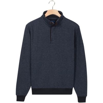Baileys Trui Sweat Half Zip Two-Tone Jacquard Doubleface Interlock Navy / male
