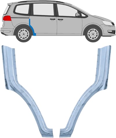Reparatiepaneel achterspatbord voor Volkswagen Sharan 2010-2022 / Links + Rechts