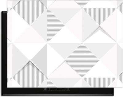 KitchenArt - Arctic Prism – Inductie Beschermer - 80x52 cm - Kookplaat Beschermer - Luxe Afdekplaat Inductieplaat - Anti-slip & Oprolbaar - Beschermmat Inductiekookplaat