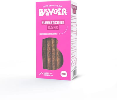 Bravoer Vleesstickies Gans 200 gram - Hondensnacks