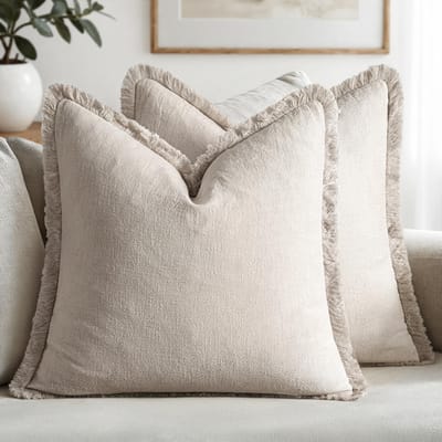 Blauwe Linnen Franje Kussenhoezen Boho Boerderij Accent Decoratieve Kussenhoes met Kwastjes voor Bank Sofa Bed Huisdecoratie 50x50cm