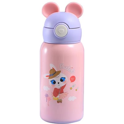 Kinderbeker met rietje 304L roestvrij staal drinkbeker met deksel dubbel gebruik buiten. 500ml
