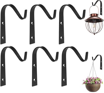 Dailygoods- Plantenhouder - 6 Stuks - IJzeren Wandhaak - Corrosiebestendig - Robuust en Duurzaam - Eenvoudig te Installeren - Klassiek Design