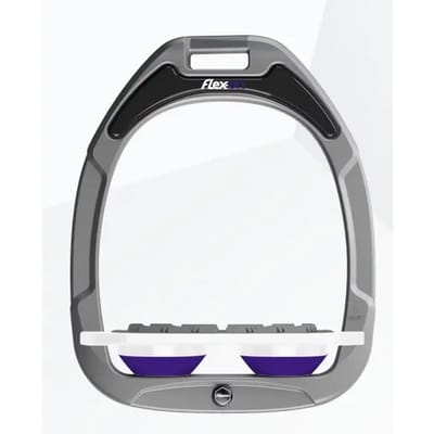 Platte Grip Aluminium/ Witte / Paarse Stijgbeugels Flex-On Green Composite