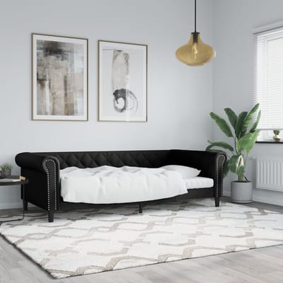 vidaXL - Slaapbank - 90x200 - cm - kunstleer - zwart