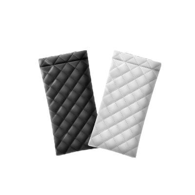 2 stuks - Brillenkoker - Brillendoos - Brillenetui - Universeel - Zonnebrilhouder - Brillenzakje - Brillenhoes - 9*18cm - PU Leer - zwart,wit - Geruit Patroon
