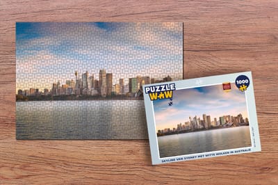 Puzzel Skyline van Sydney met witte wolken in Australië - Legpuzzel - Puzzel 1000 stukjes volwassenen