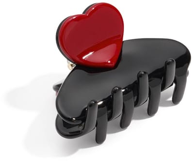 Haarspeldjes hart casual acetaat valentijnsdag accessoires - Zwart