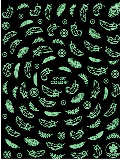 Allepaznokcie Colorf CY-007 - Nagelstickers - Zelfklevend - Glow in UV