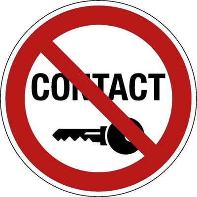 Verboden contact uitzetten - kunststof 100 mm