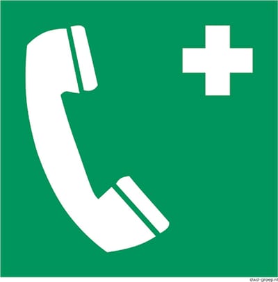 Noodtelefoon bord 200x200 mm - kunststof - ISO 7010 E004