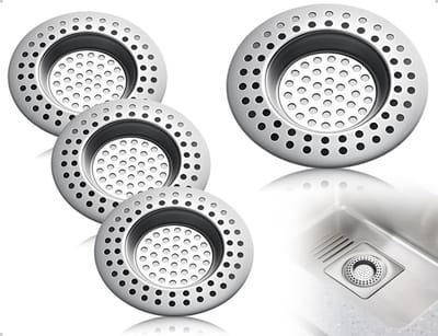 Dailygoods- Afvoerzeef Roestvrij Staal - Afvoerfilter - Douchezeef - Wastafelzeef - Keukenzeef - Set van 3 Stuks