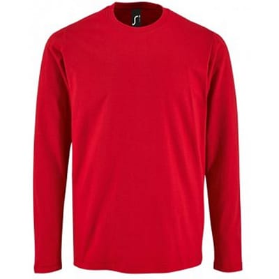 SOLS Heren Keizerlijk T-Shirt met lange mouwen (Rood)