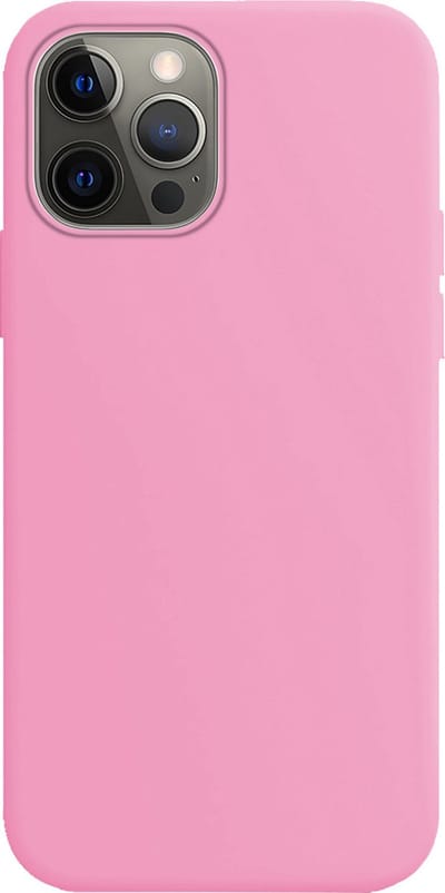 Hoes - Geschikt voor Apple iPhone 14 Pro - Sterk & Shockproof - Hoesje Cover - Siliconen Case - Lichtroze