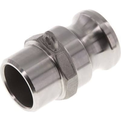 Camlock DN 25 (1'') Koppeling RVS met lasuiteinde (33.7 mm) Type F (AS) MIL-C-27487