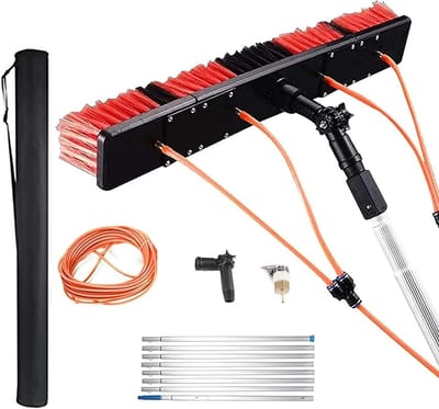 Telescopische Borstel - Raamwisser Stok - Hoge Ramen Wassen - Versterkte Aluminiumlegering - 7 meter - Grijs