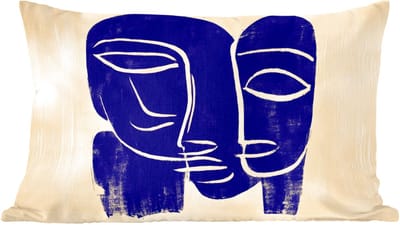 Sierkussens - Kussentjes Woonkamer - 60x40 cm - Okergeel - Blauw - Eenvoudige lijnen