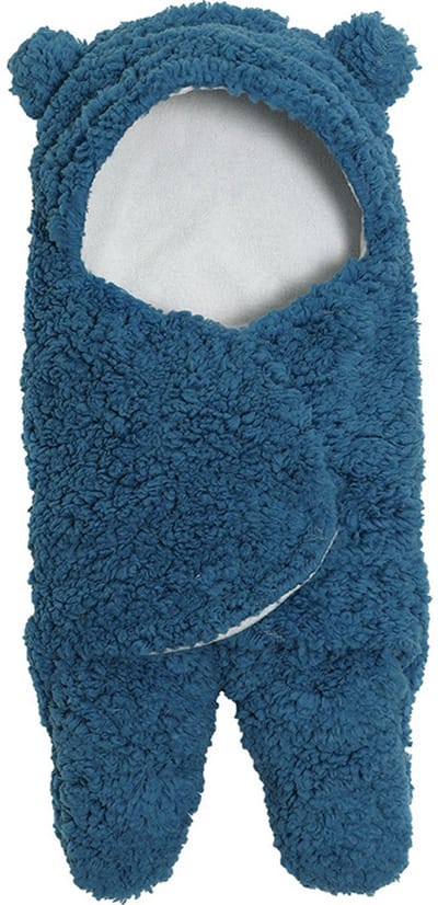 Baby inbakerdeken - Superzachte, pluche must-have - Geschikt voor baby's van 0-6 maanden - Accessoire voor jongens - Perfect cadeau voor meisjes -55*65cm-Blauw