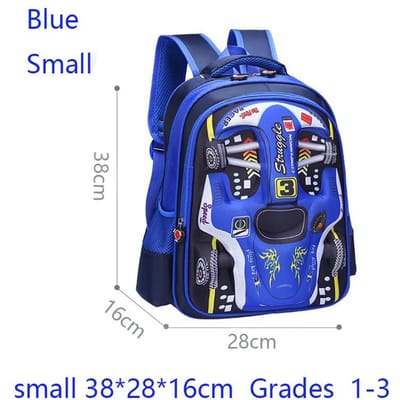 Mode Cartoon Racen 3D Kinderrugzak Jongen Meisje Blauw Groen Rood Kleuterschool Basisschool Tas 3-16 jaar Student Kinderrugzak