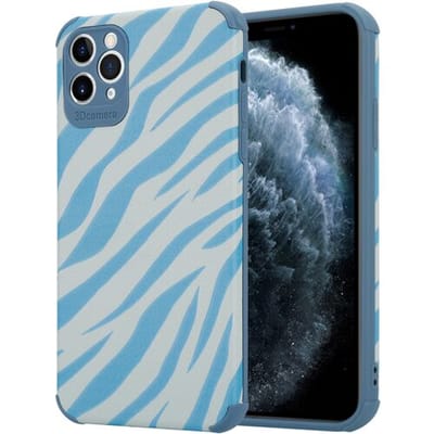 ShieldCase Blue Zebra hoesje geschikt voor Apple iPhone 11 Pro Max case - Zebraprint - Schokbestendig hoesje met verstevigde hoeken - Blauw