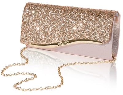 Larcenciel Women's Clutches and Clutches Rose Gold Evening Bag for Women Sequins Fashion with 2 Removable Chains Chic Shoulder Bag for Wedding, Party, Ball, Cocktail, Ceremony, 22 x