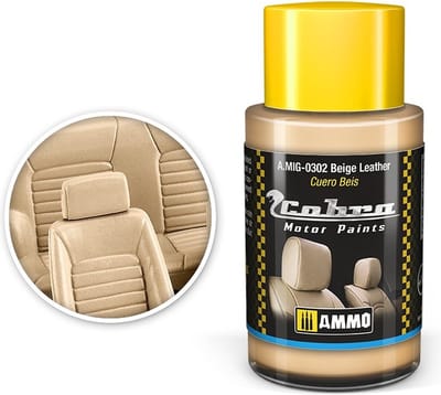 AMMO by Mig Jimenez Hobbyverf Acrylverf - MIG 0302 Cobra Motor Paints - Beige Leather - Matt - Acryl - 30ml Verf potje - 30 ml