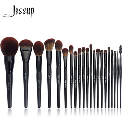 Jessup Make-Up Kwasten Set 3-21 Stuks Premium Synthetische Grote Poeder Foundation Concealer Oogschaduw Eyeliner Spoolie Houten T271
