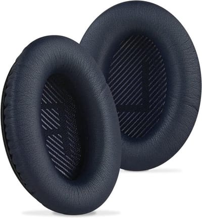 Dailygoods- Oorkussens Eiwit Leer - Compatibel met Bose QC45/QC35/QC35 ii/QC15/QC25 - Hoofdtelefoon Oorkussens - Vervangende Oorkussens - 3½" x 2¾" x ¾ - Hoofdtelefoon Pads
