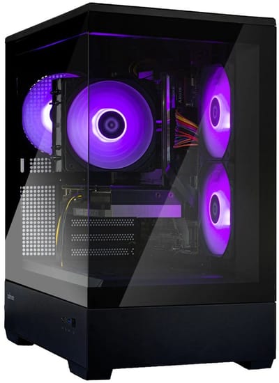 Peta GamePC Panoramic View P30 – AMD Ryzen 5 7600X3D – Nvidia GeForce RTX 5060 Ti 8GB – 32GB RAM – 4TB M.2 SSD – Zwart - High-End Gaming & Streaming PC – Windows 11 Pro – Wifi – RGB Aquarium Behuizing