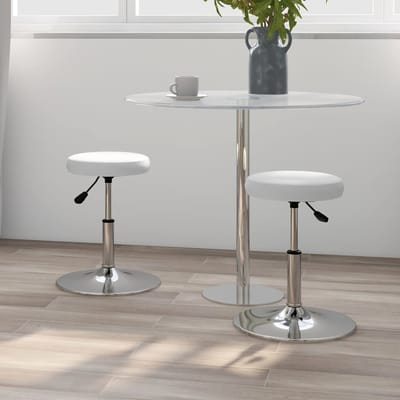 vidaXL - Eetkamerstoelen - 2 - st - kunstleer - wit