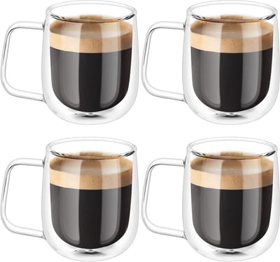 Dubbele Wand Koffie en Theeglazen voor Espresso, Latte en Macchiato - Set van 2 Stuks