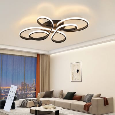 NETTLIFE Plafondlamp LED - Wit - 66cm - 3000-6000K Dimbaar - met Afstandsbediening - Moderne Keukenverlichting - met Creatief ontwerp - voor Slaapkamer | Woonkamer | Hotel - 65W