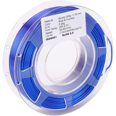 PLA Filament Tweekleurig Blauw en Paarsrood 1.75mm 200g Zijde Filament voor 3D Printer blue
