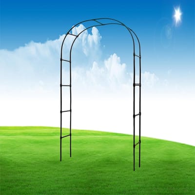 Tuinboog - Rozenboog Decoratie - Planten Ondersteunen - Roestbestendig Materiaal - 150cm x 240cm - Zwart