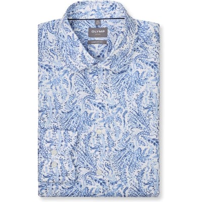 OLYMP Luxor Overhemd, Comfort Fit, New Kent, Bleu