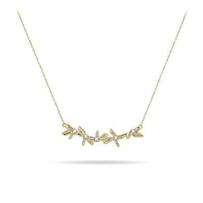 Gisser Jewels - Bloem Hanger incl. Ketting - 6.5mm x 32mm - Lengte 38+4cm - 14 Karaat Geelgoud - VGN007-38+4 - Sieraad - Dames - Ketting met hanger