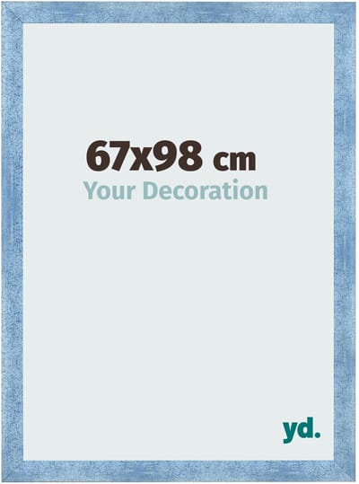 Your Decoration - Fotolijst 67x98 cm - MDF - Helder Blauw Geveegd - Pisa