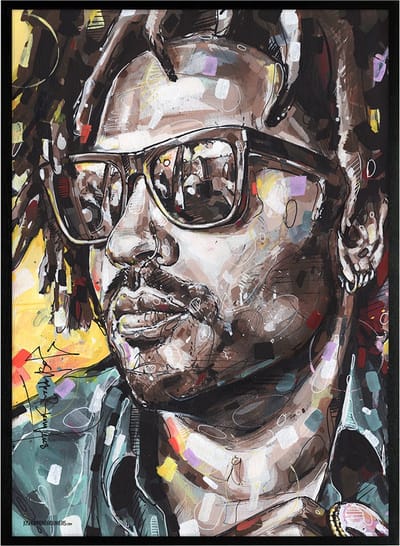 Lenny Kravitz print 51x71 cm vullend *ingelijst & gesigneerd