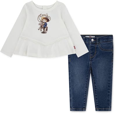 Levi's Girls Western Peplum Top & Jean Gardenia Größe: 36M | T-Shirts Outlet | kids | Lila