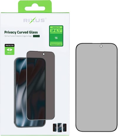 Rixus Privacy Full Curved Edge Tempered Glass For Apple iPhone 16