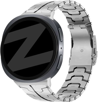 Bandz Stalen band 'Iron' - Hoogwaardig metalen bandje geschikt voor Samsung Galaxy Watch 9 (40/44mm) / Watch 8 (40/44mm) / 8 Classic (46mm) - Inclusief inkort set (zilver)