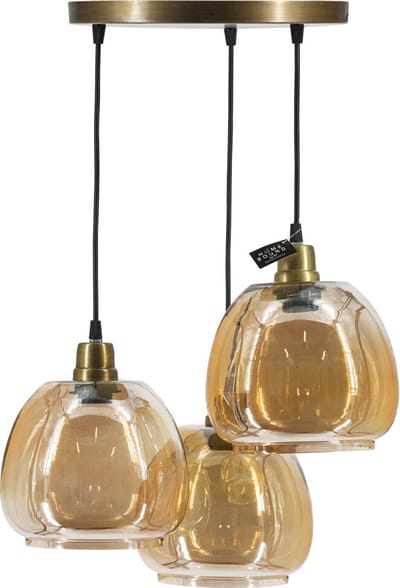 Hanglamp 3 kappen goud