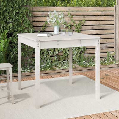 vidaXL - Tuintafel - 82,5x82,5x76 - cm - massief - grenenhout - wit