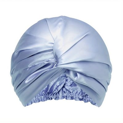 Bovista Zijden Slaapmuts - Satijnen Nachtmuts - Silk Bonnet - Sleep Cap - Haarverzorging - Satin - Verstelbaar - Voor Zacht & Stralend Haar - Licht Blauw