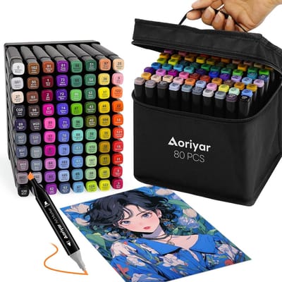 Alcohol Markers - Alcohol Markers Set - Pastel Kleuren - 80 Kleuren - Dubbele Punt - Voor Volwassenen en Kinderen
