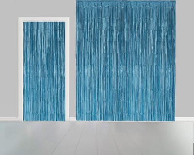 2x Deurgordijn Baby Blauw 1 x 2,4 meter Vlamvertragend - Feest Thema Party