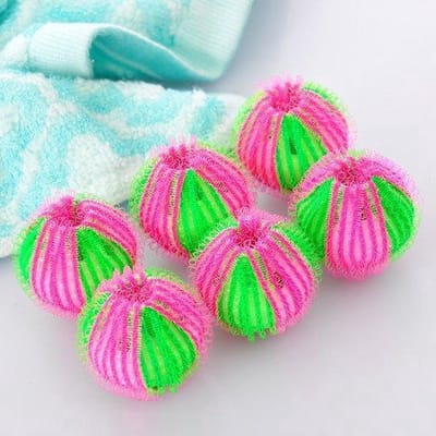 *** 6 stuks Anti-Pluis Wasbal - Nylon Wasmachine Ballen Bollen Wasballen Wasbol Was Bal Ballen Pluisballen - 6 Stuks - van Heble® ***