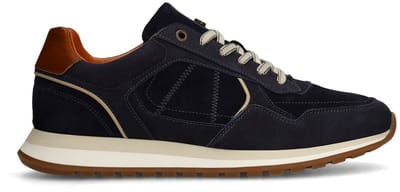 No Stress - Heren - Donkerblauwe nubuck sneakers - Maat 40