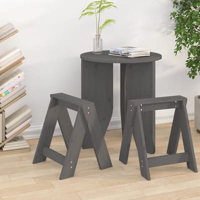 vidaXL - Krukken - 2 - st - 40x40x45 - cm - massief - grenenhout - grijs