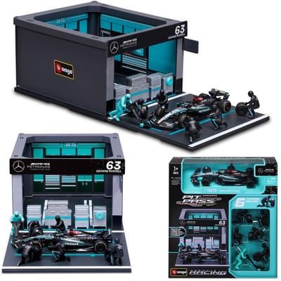 Bburago 1:43 Mercedes Amg W15 W14 E Performance F1 #44 Hamilton #63 George Russell Modèle Réduit en Métal Modèle Collection gray